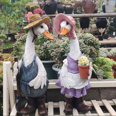 Duck Gardener Resin Statue Feajoy