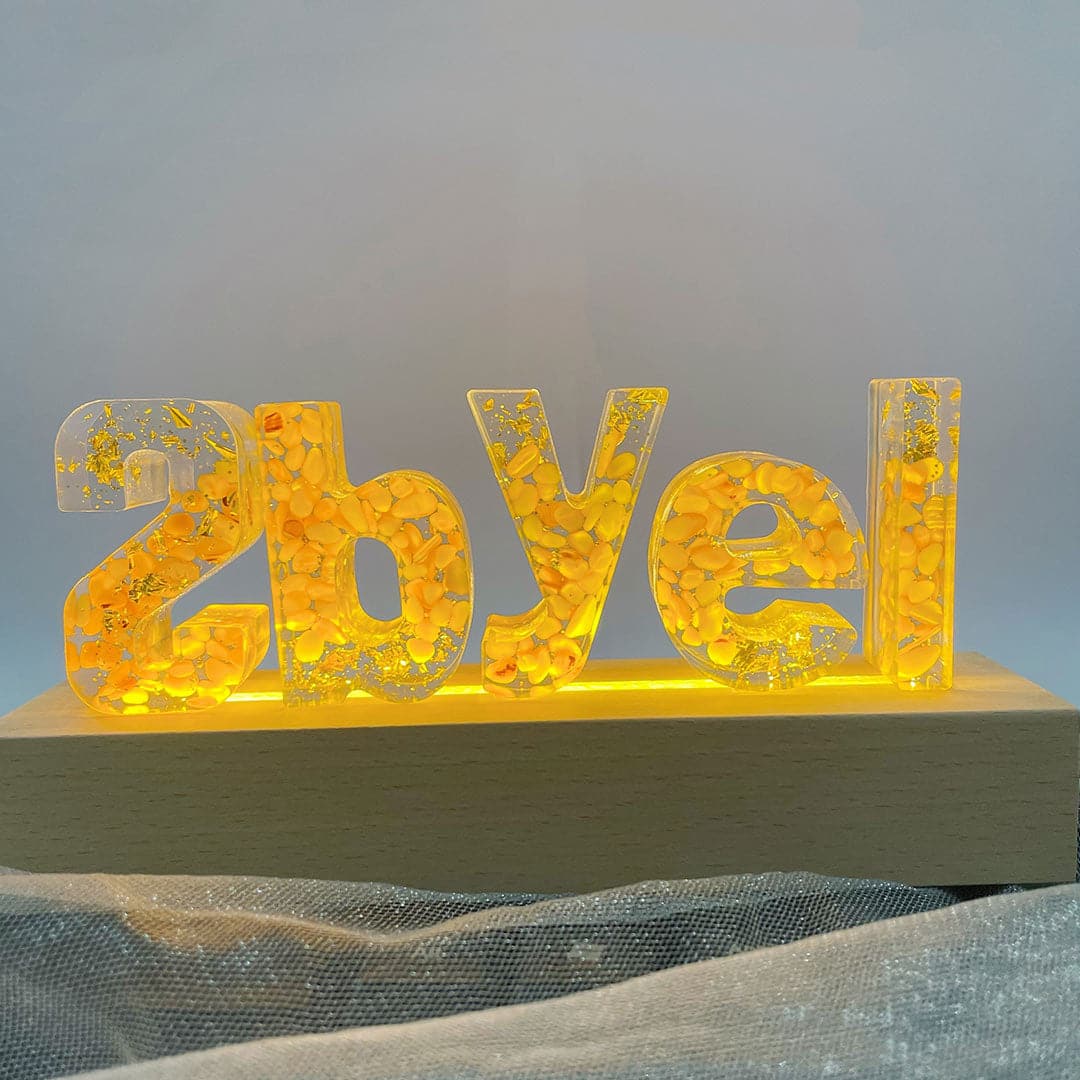 Stone Resin Letter Lamp - HANDMADE Feajoy