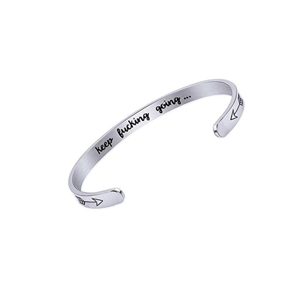 Inner Engraved Inspirational Cuff Bracelet Bangle Zimomo