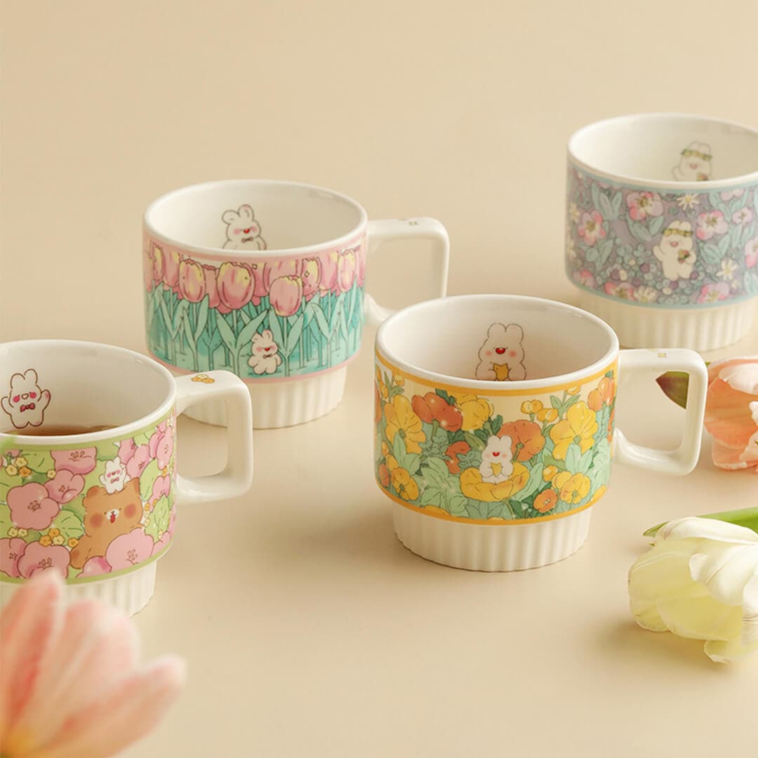 Flower Ceramic Coffee Mug dylinoshop