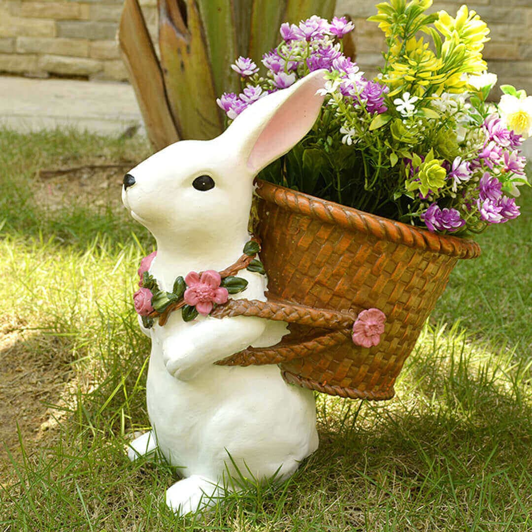 Garden Rabbit Woven Flower Pot Decoration Feajoy