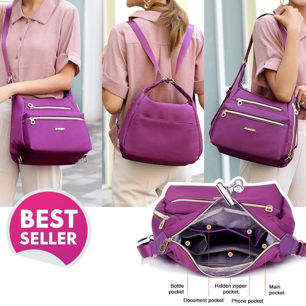 Bag with Double Zippers, Handbag and Shoulder Bag Zimomo