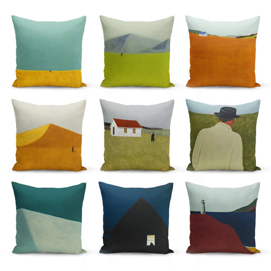 Sara Luigi Abstract Landscape Pillow Cover Feajoy