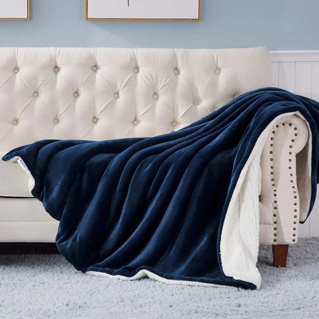 Solid Color Sherpa Fleece Blanket Feajoy