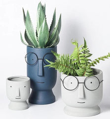 Glasses Boy Plant Pot feajoy