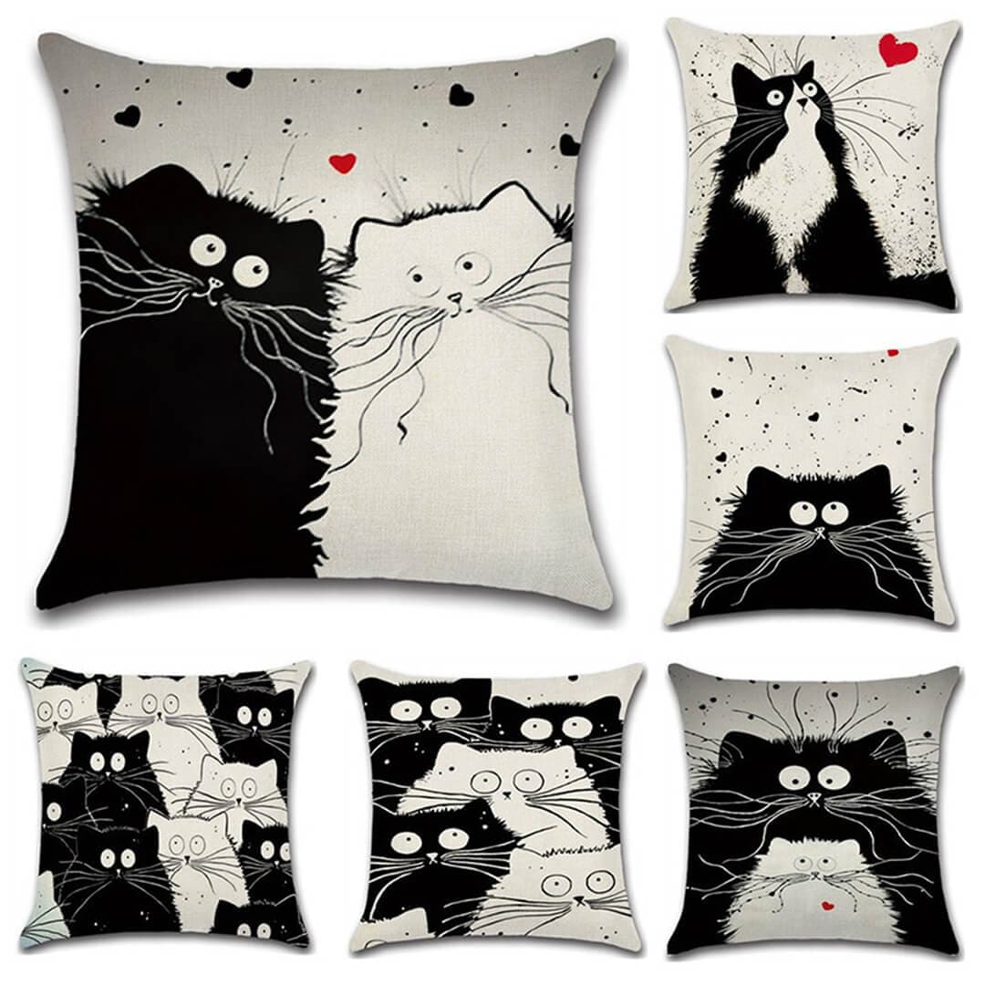 Meow Meow Cushion Covers Feajoy