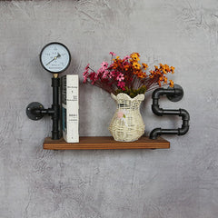 Retro Bookshelf Wrought Iron Shelf Feajoy