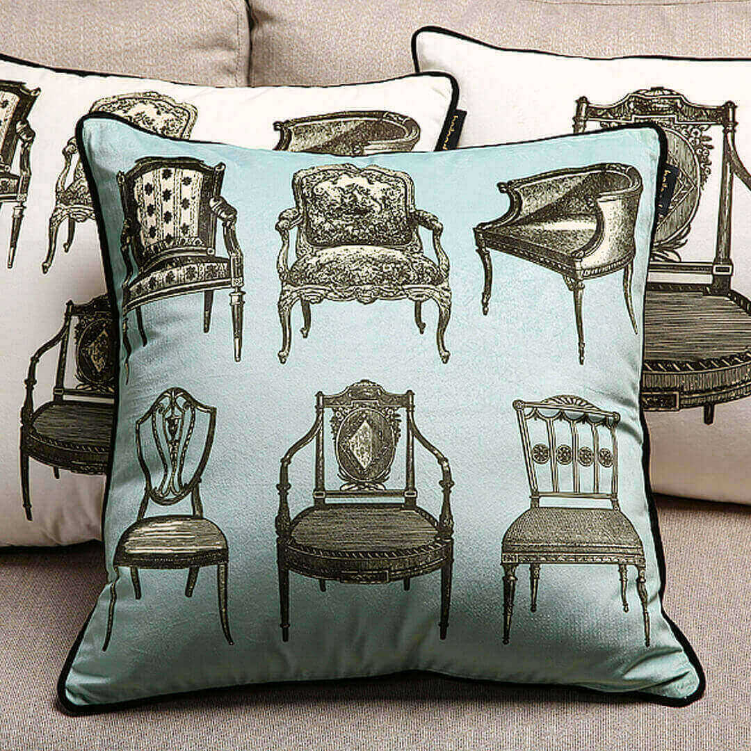 Vintage Chair Print Pillow Cover Feajoy