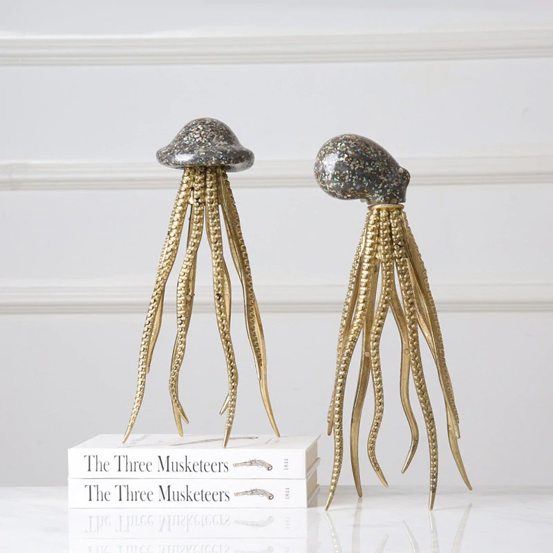 Luxury Octopus and Jellyfish Tabletop Figurine Feajoy