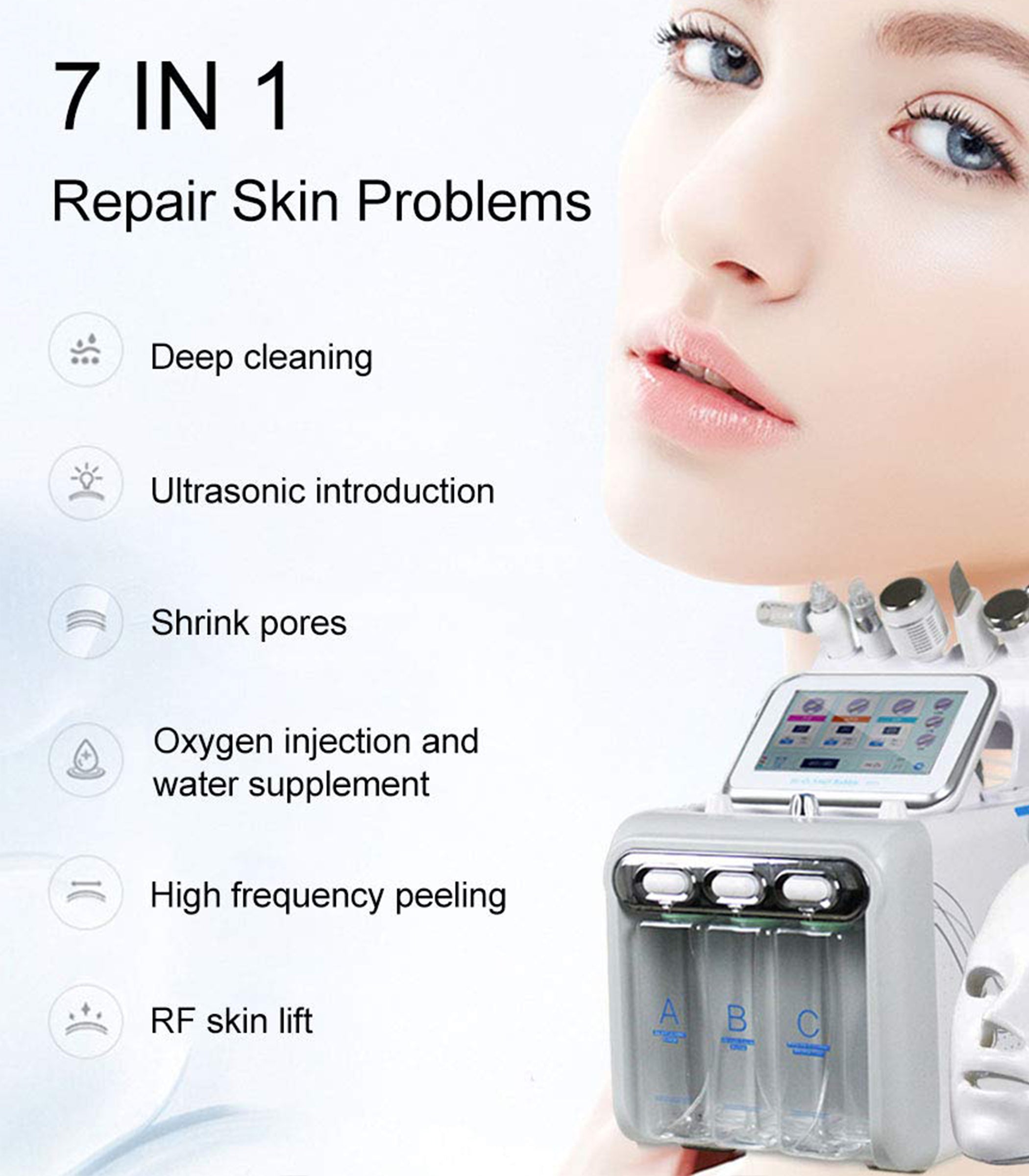 Theia 7 in 1 Hydro Dermabrasion Hydrogen Oxygen Facial Machine dylinoshop