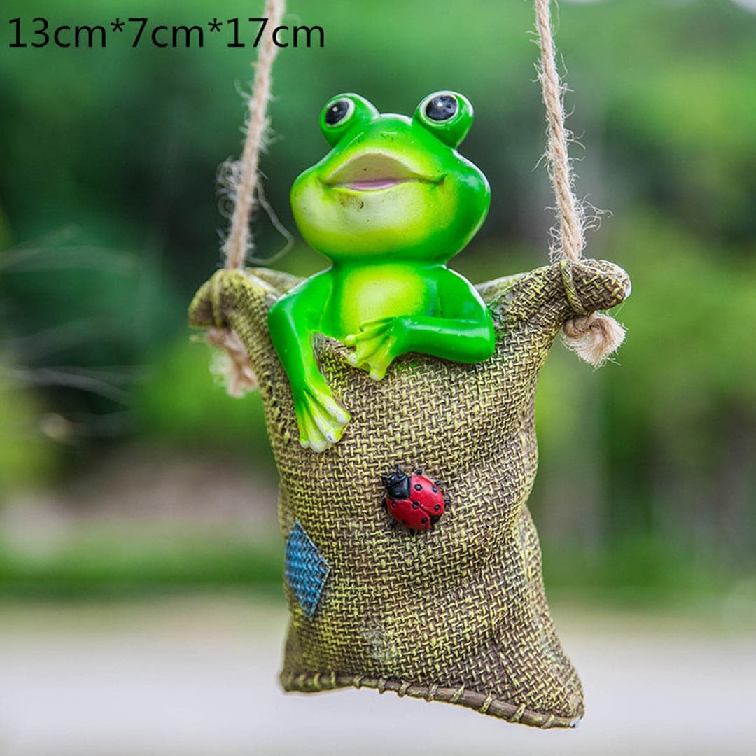 French Bulldog Figurine on Swing Feajoy