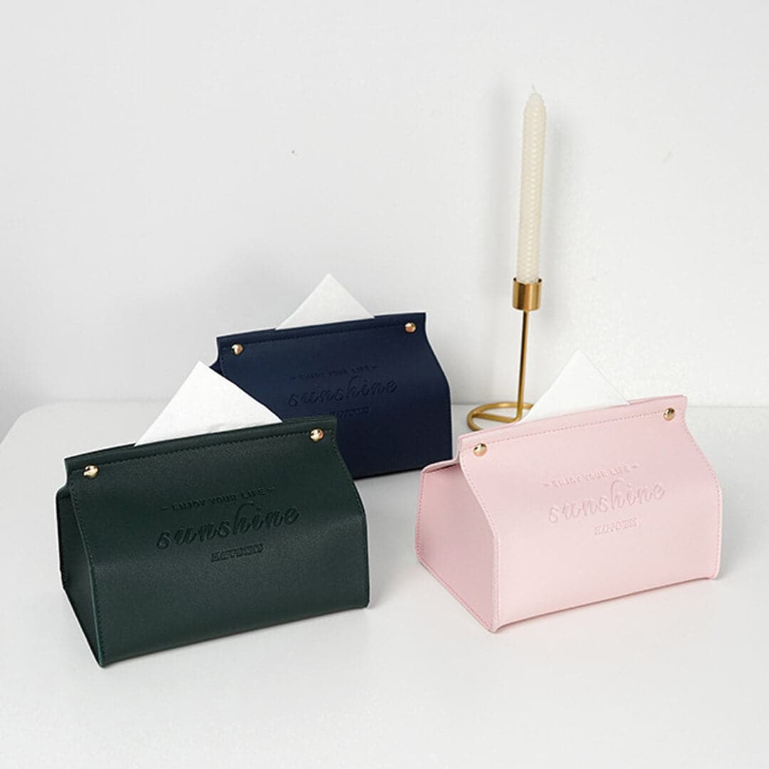 Leather Bag Tissue Box Feajoy