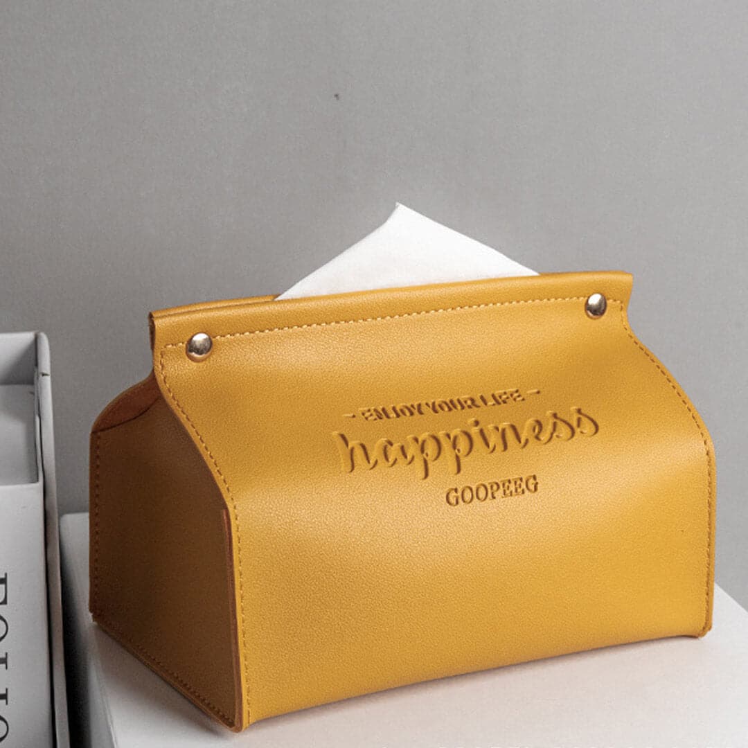 Happiness Leather Bag Tissue Box Feajoy