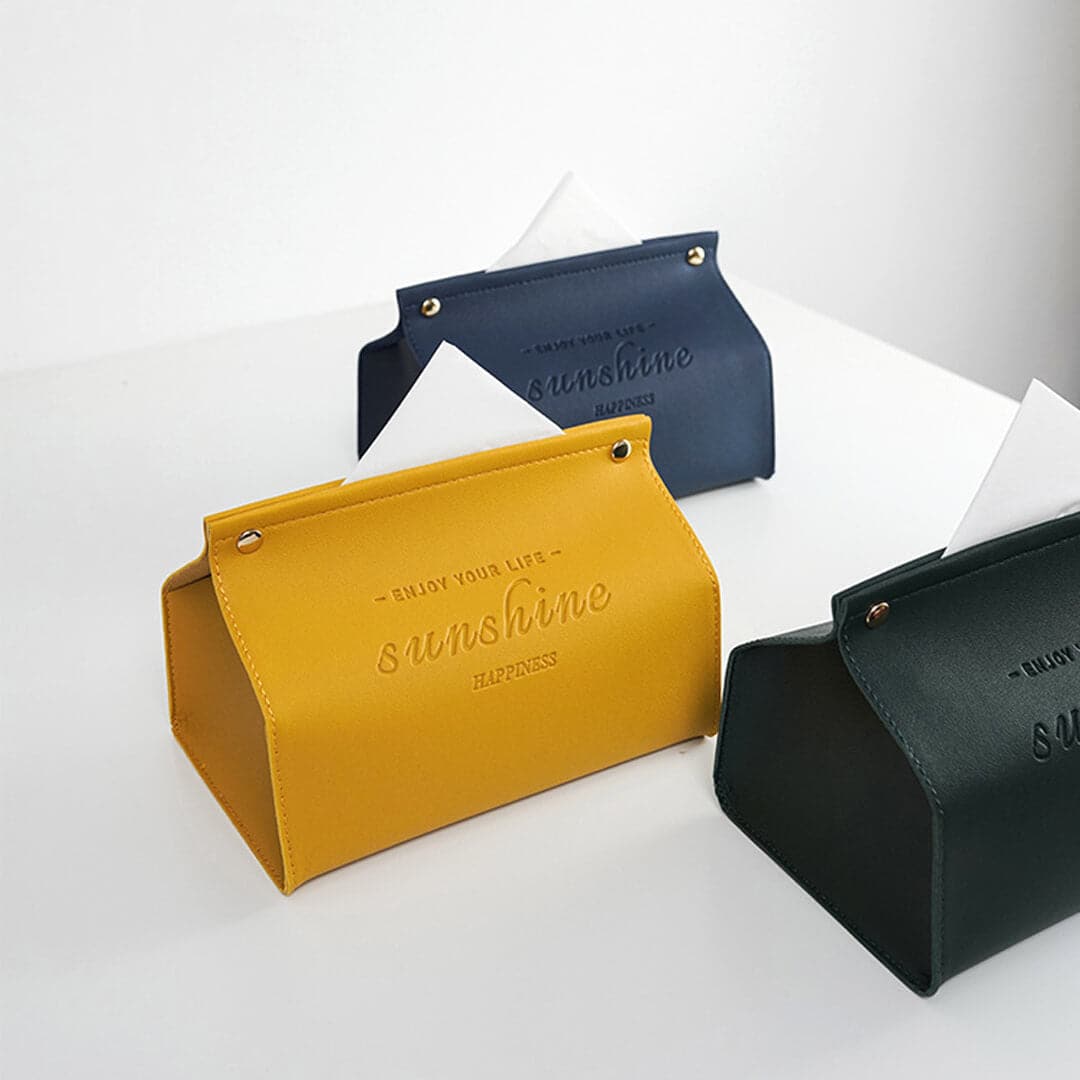 Leather Bag Tissue Box Feajoy