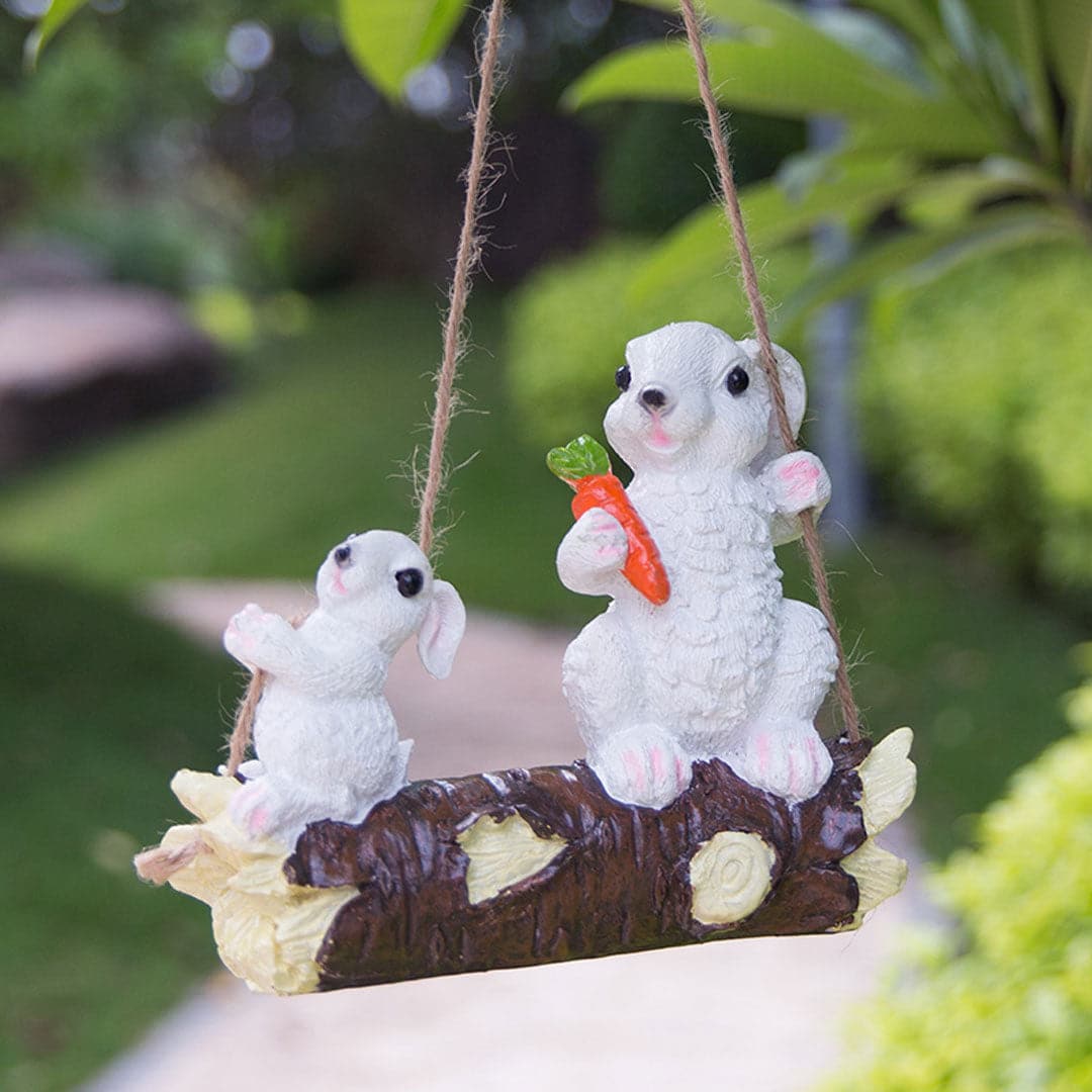 French Bulldog Figurine on Swing Feajoy