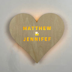 Custom Wooden Heart Shape Light dylinoshop