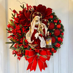 Sacred Christmas Wreath with Lights feajoy