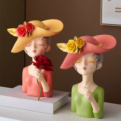 Girl with Hat Home Decor Feajoy