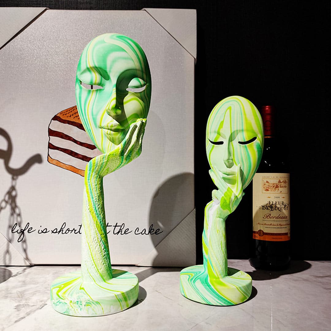 Woman Face Mask Craft Statue Feajoy