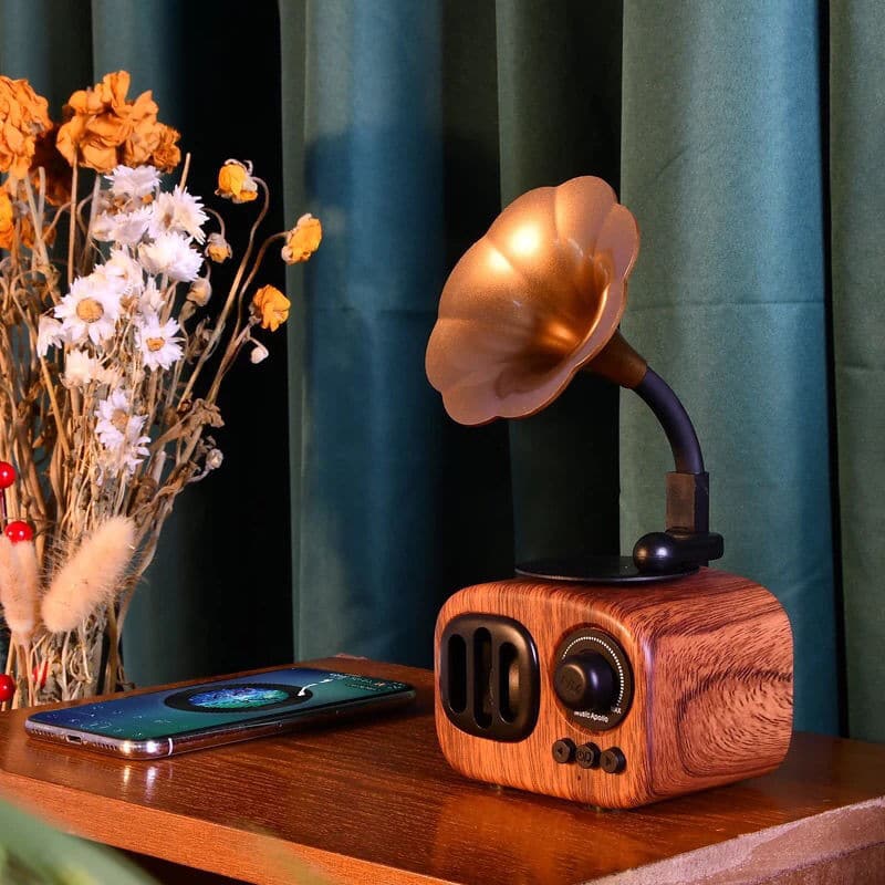 Retro Gramophone Bluetooth Speaker feajoy