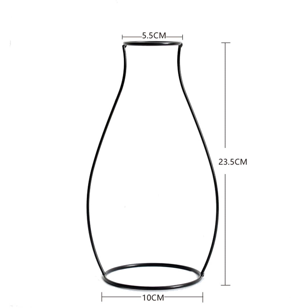 Metal Black Silhouette Outline Style Vase Feajoy