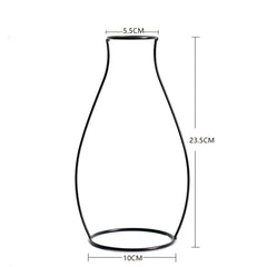 Metal Black Silhouette Outline Style Vase Feajoy