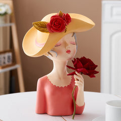 Girl with Hat Home Decor Feajoy