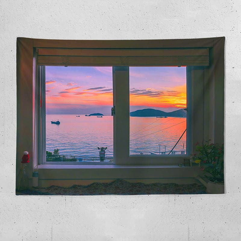 Sea View Bedroom Tapestry feajoy