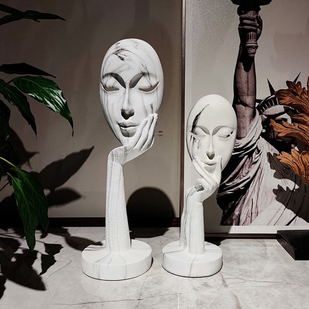 Woman Face Mask Craft Statue Feajoy