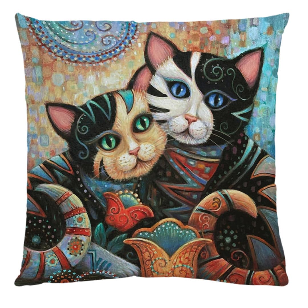 Gustav Klimt Cats Art Pillowcases Feajoy