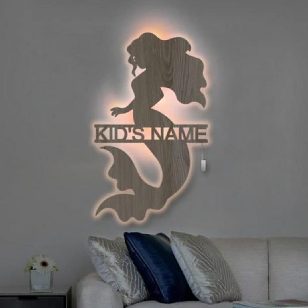 Custom Wooden Name Night Light dylinoshop