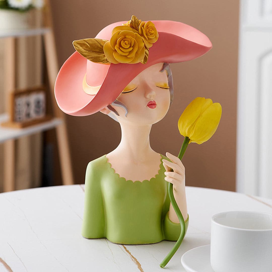 Girl with Hat Home Decor Feajoy