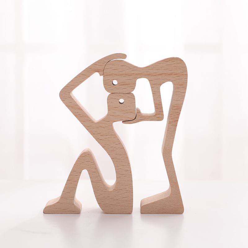 Human and Dog Wooden Ornament feajoy