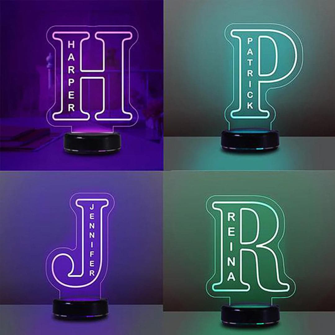 Personalized Name Letter Night Light Feajoy