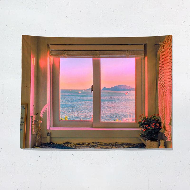 Sea View Bedroom Tapestry feajoy