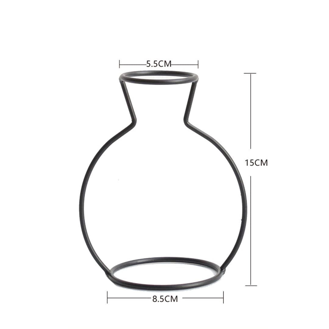 Metal Black Silhouette Outline Style Vase Feajoy