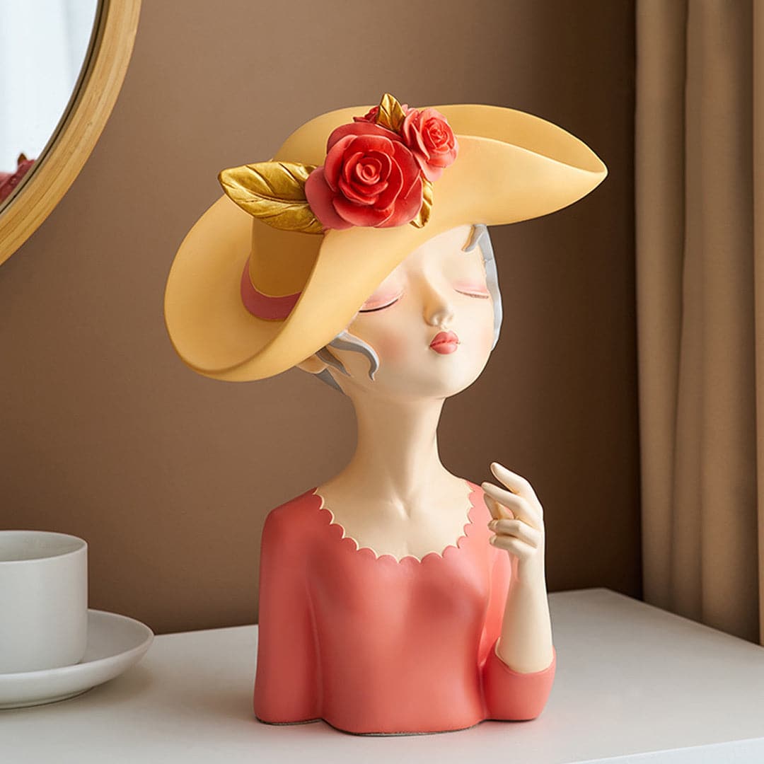 Girl with Hat Home Decor Feajoy