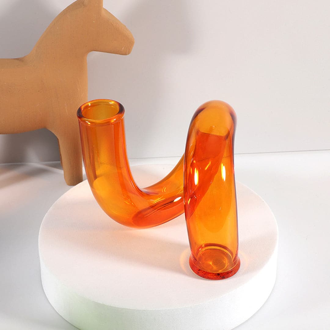 Twisted Glass Candle Holder Vase Feajoy