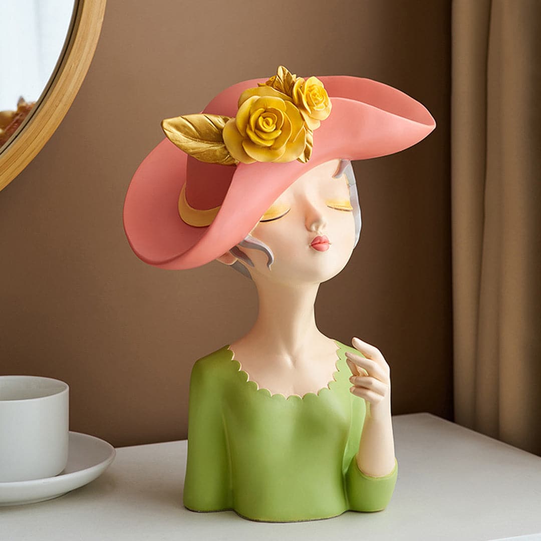 Girl with Hat Home Decor Feajoy