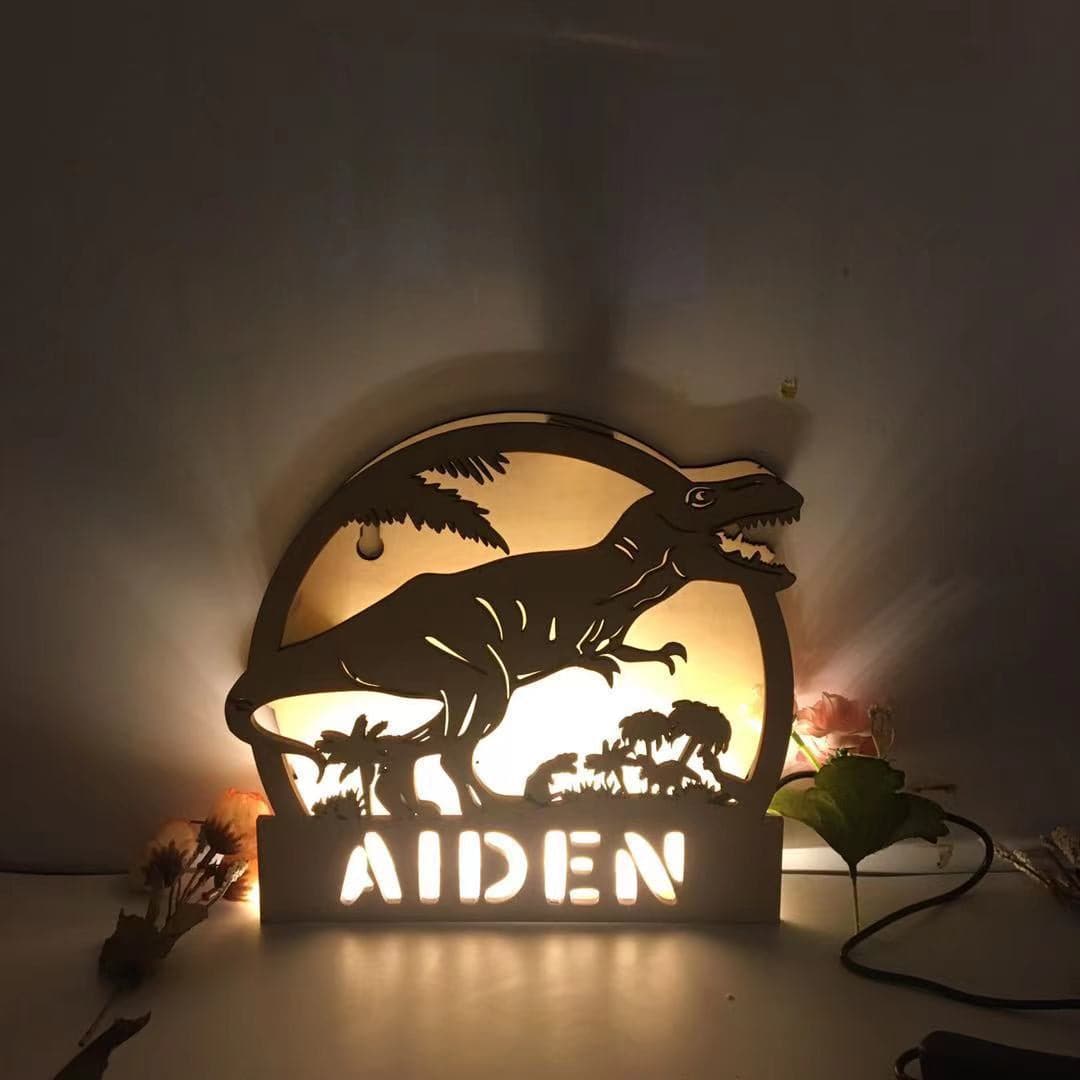 Custom Wooden Name Night Light dylinoshop