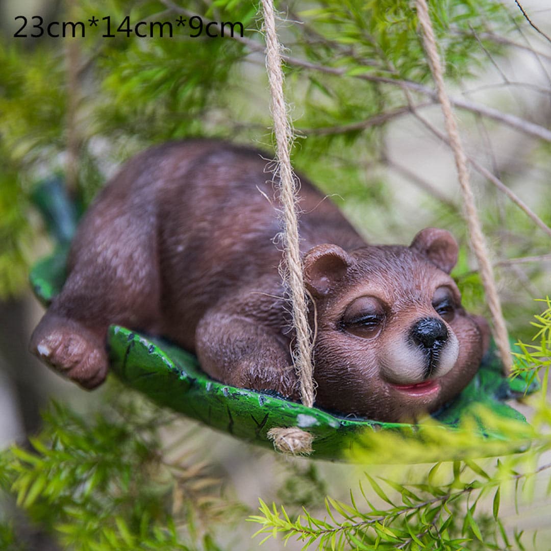 French Bulldog Figurine on Swing Feajoy