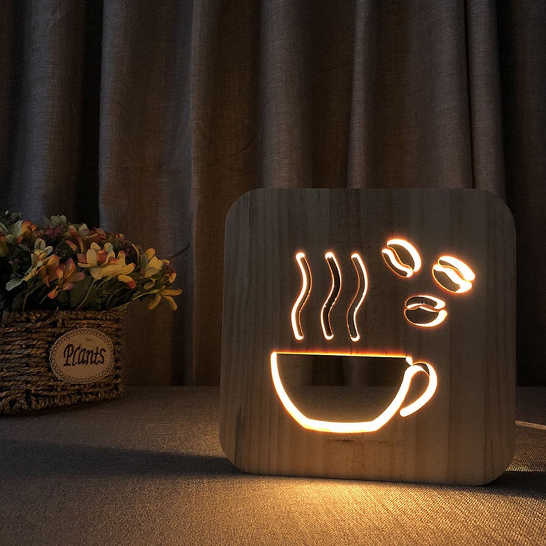 Wooden Night Light USB Powered Feajoy