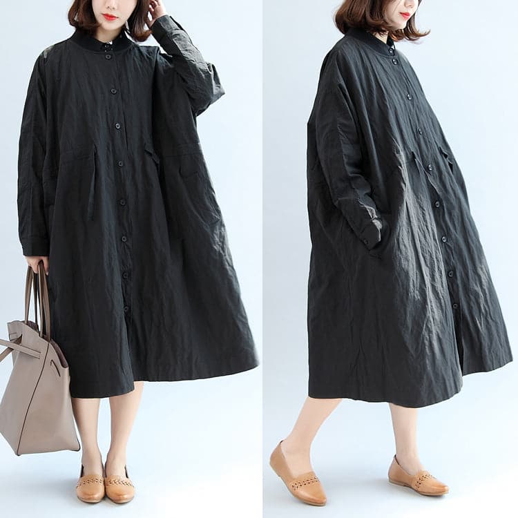 2021 black casual cotton coat plus size unique outwear long sleeve clothes dylinoshop