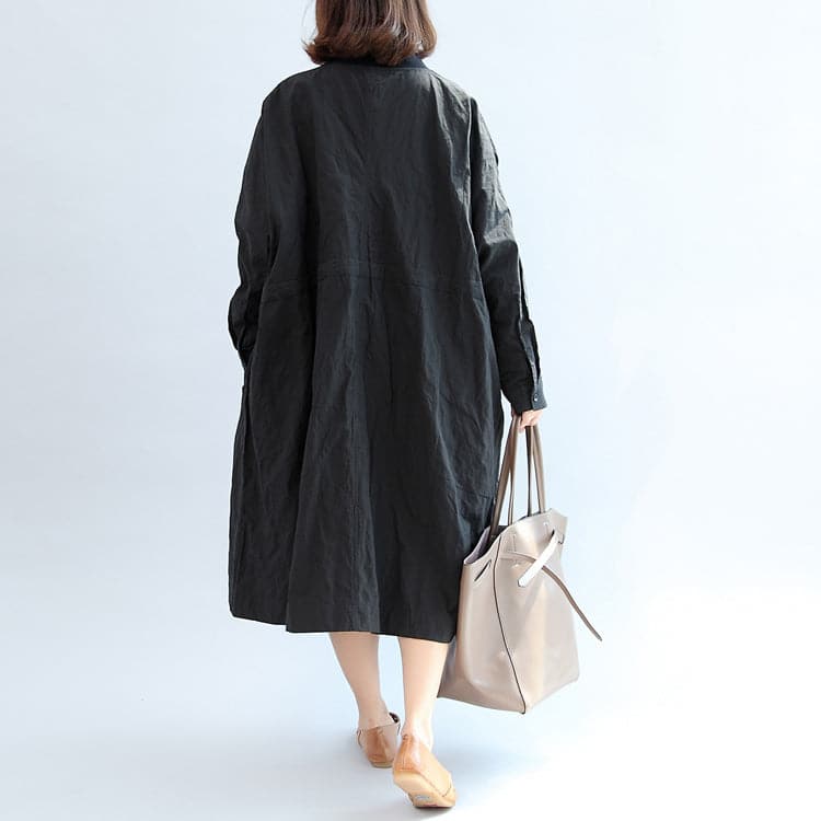 2021 black casual cotton coat plus size unique outwear long sleeve clothes dylinoshop