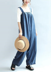 2021 blue casual linen pants oversize stylish jumpsuit pants dylinoshop