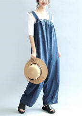 2021 blue casual linen pants oversize stylish jumpsuit pants dylinoshop