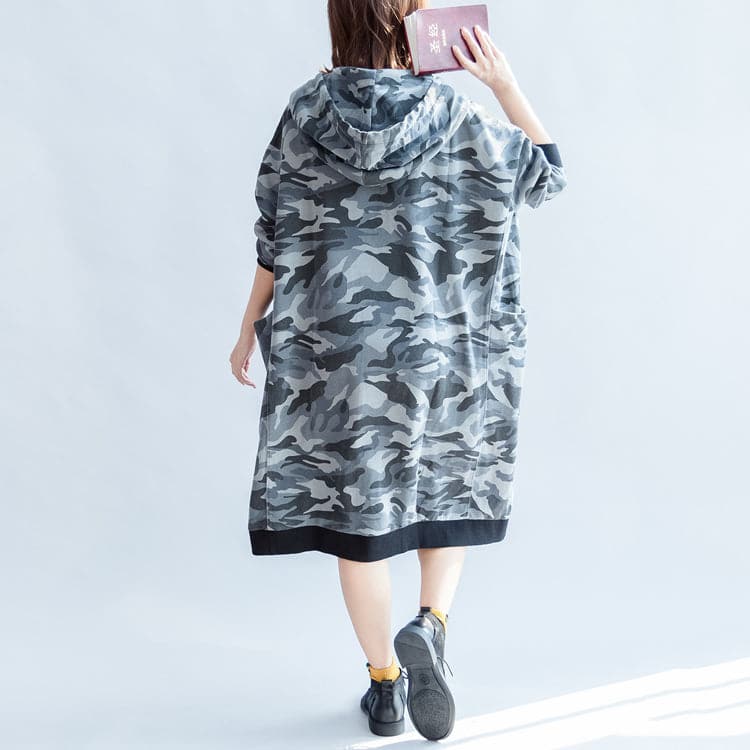 2021 fall prints ruffles black cotton shift dresses hooded oversize casual dress patchwork loving heart dylinoshop