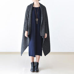 2021 winter gray knit sweater woolen cardigans plus size cape warm coats dylinoshop