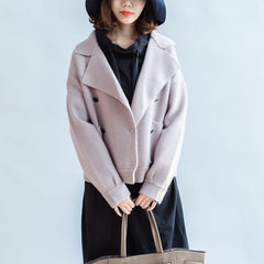 2021 winter pink short woolen jackets oversized woolen coats dylinoshop