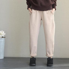 2019 Casual Women Brushed Thicken Casual Pants For Winter dylinoshop